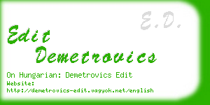 edit demetrovics business card